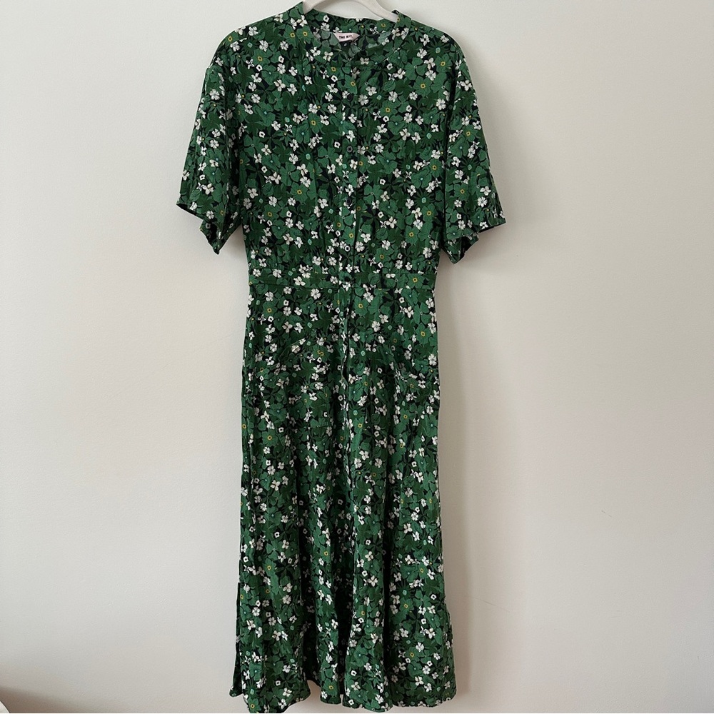 Chic Green Floral Midi Dress